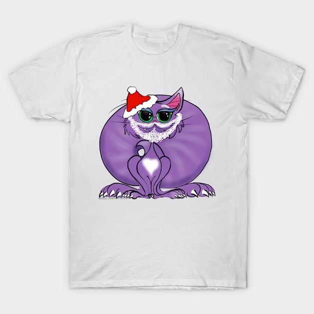 Santa Kitty T-Shirt by Julie Ann Stricklin